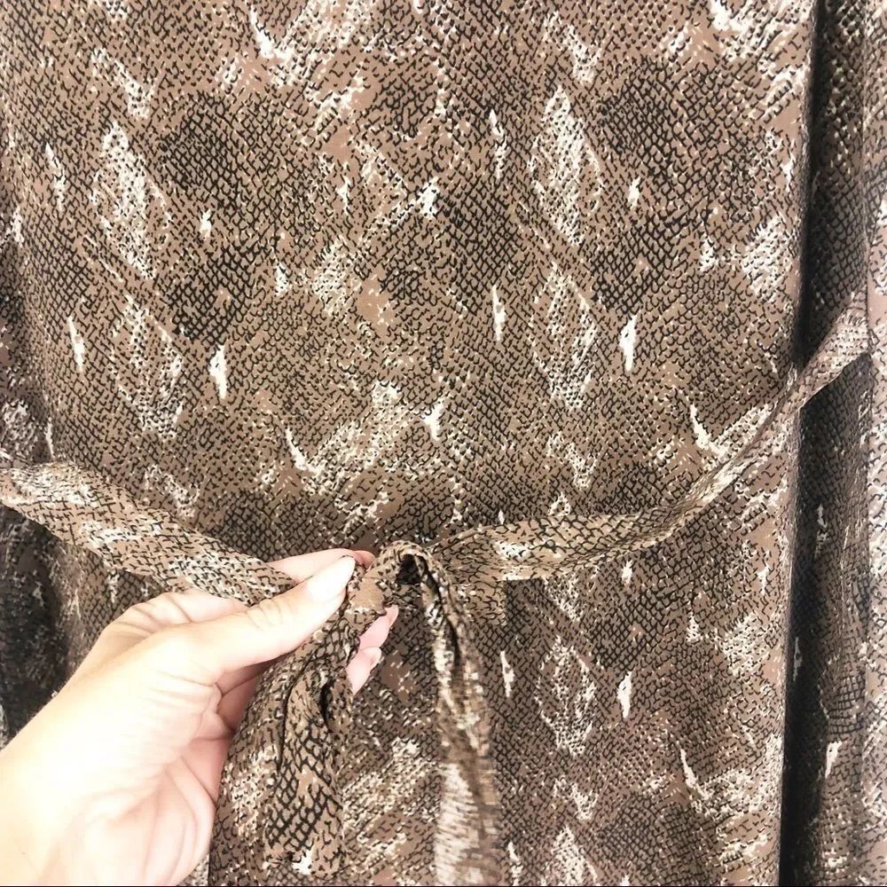 VOIR | Vintage Snakeskin Print Button Midi Dress M - Picture 8 of 8